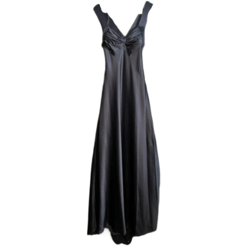 Calvin Klein Black Satin Prom Dress